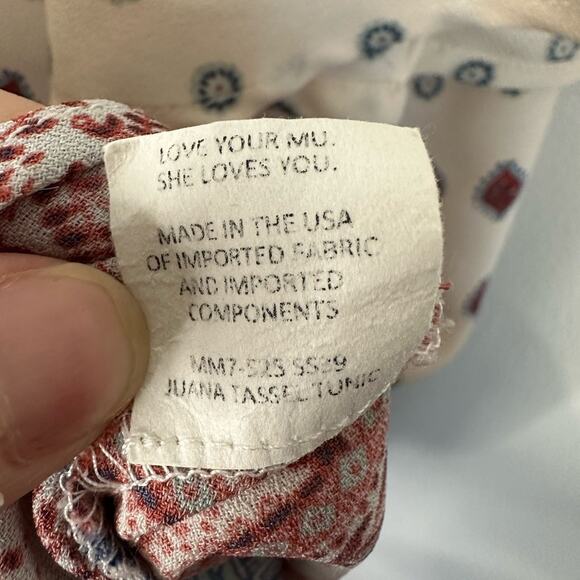 Show Me Your Mumu Flutter Sleeve Tassel Tie Tunic Size X-Small, Oversized - Picture 8 of 12